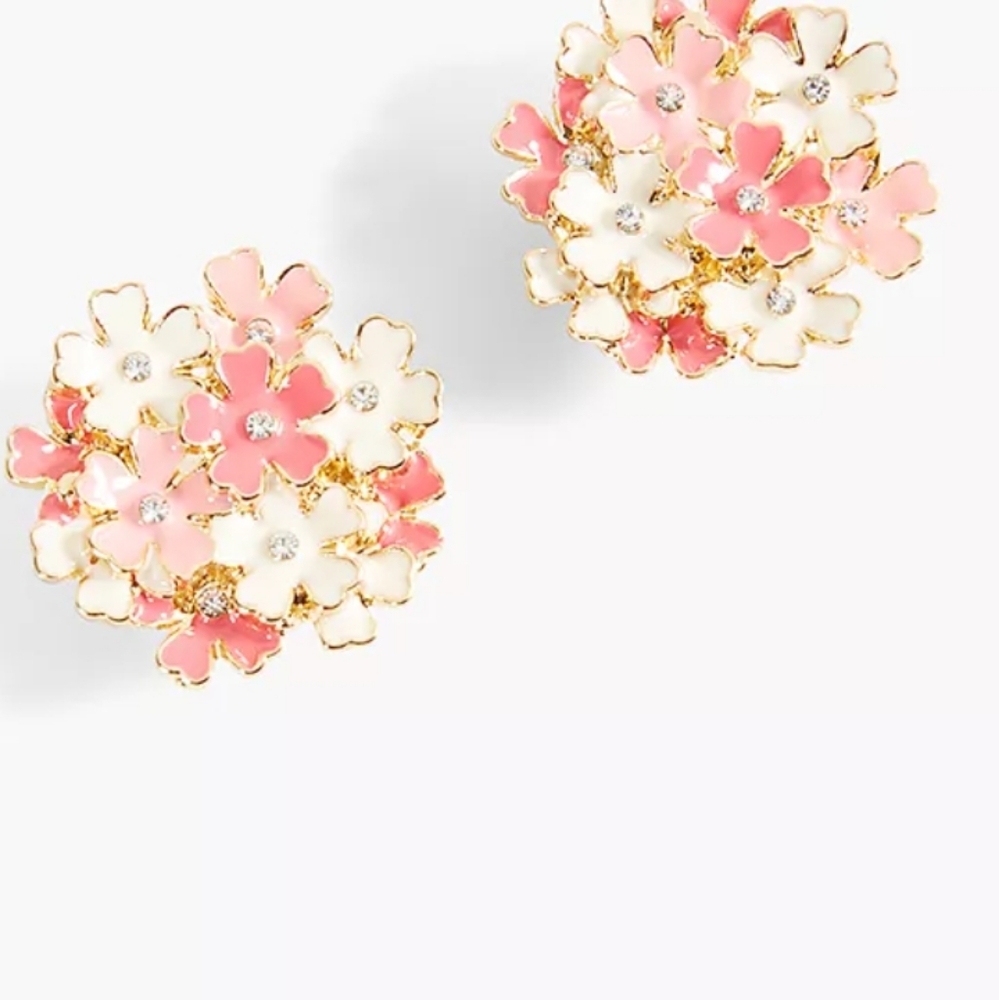NWT Floral Earrings in Pink and White Lane Bryant Post